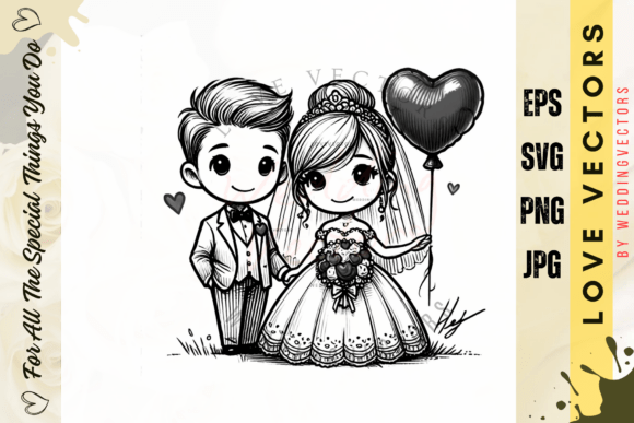 C4235: Love and Matrimony in Minimalist Illustration
