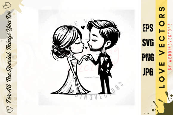 Capturing Forever: Designing with Wedding Couple and Love Vectors - C4086