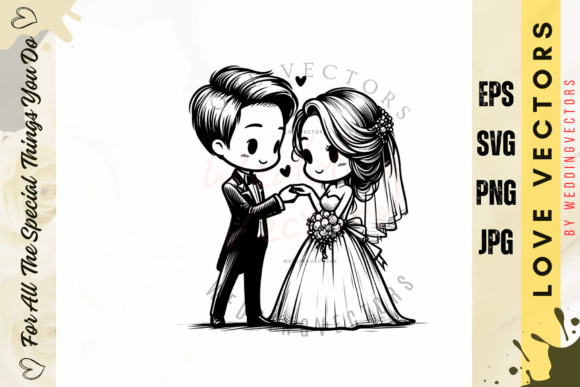 Capturing Romance: Using Wedding Couple and Love Vectors - C4055