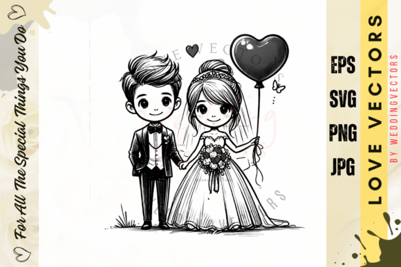 Elegant Love Symbolism Artwork: Wedding and Love Vectors - C4221