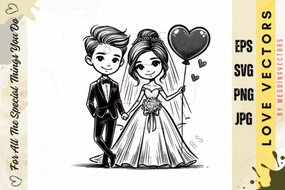 Infuse Romance with Elegant Minimal Wedding Vectors C4306