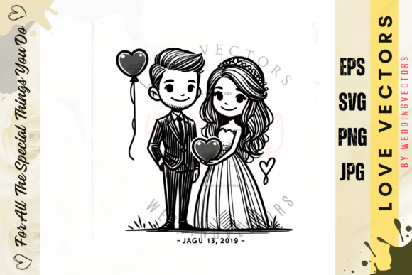 The C4157 Vector: Capturing Timeless Romance in Design
