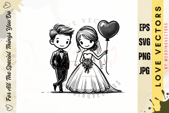 Wedding Couple and Love Vectors - C3938: Crafting Visual Romance