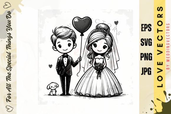 Wedding Couple and Love Vectors - C3940: A Visual Love Story