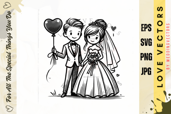Wedding Couple and Love Vectors: C3994 Design Guide