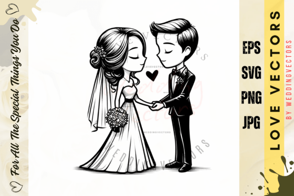 Wedding Couple and Love Vectors - C4011: A Floral Celebration