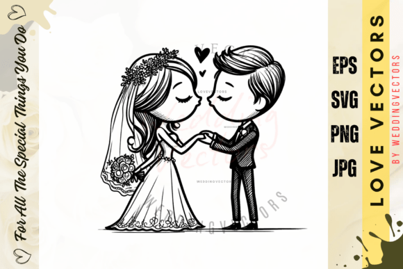 Wedding Couple and Love Vectors - C4035: Capturing Matrimonial Bliss