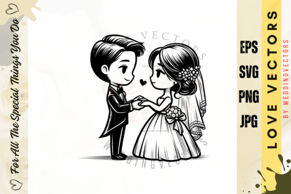 Wedding Couple and Love Vectors - C4059: A Visual Love Story