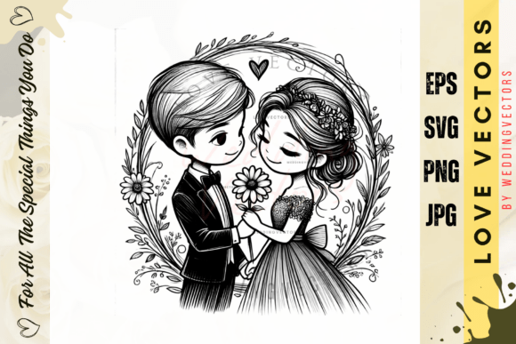Wedding Couple and Love Vectors - C4145: A Design Guide