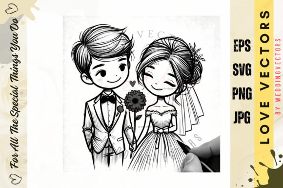Wedding Couple and Love Vectors - C421: Capturing Romance in Design