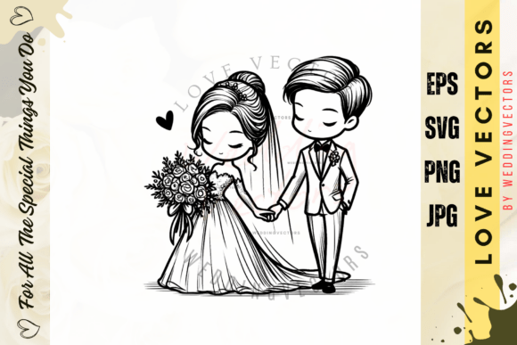Wedding Couple and Love Vectors - C4214: A Guide for Designers