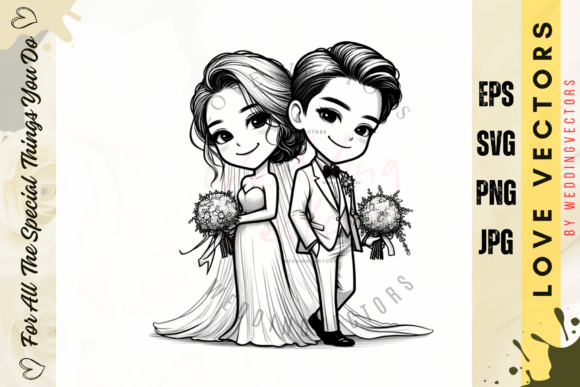 Wedding Couple and Love Vectors - C4220: A Designer's Guide to Romantic Art