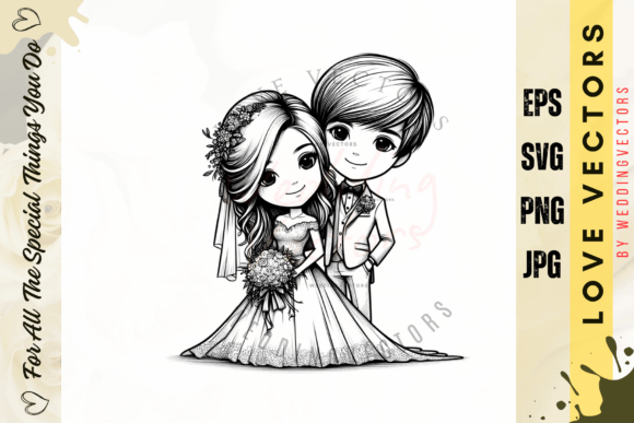 Wedding Couple and Love Vectors - C4222: Capturing Romance