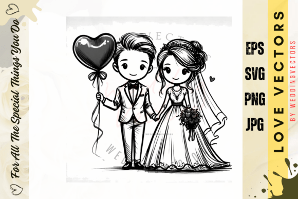 Wedding Couple and Love Vectors - C4225: A Designer's Asset