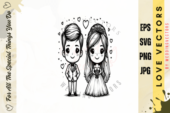 Wedding Couple and Love Vectors - C4278: A Designer's Romance