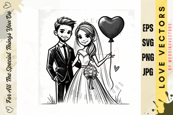 Wedding Couple and Love Vectors - C4287: Elevate Your Designs