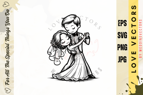 Wedding Couple and Love Vectors: Enchanting Design Assets