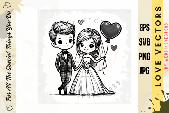 Wedding Couple and Love Vectors: The C4016 Collection