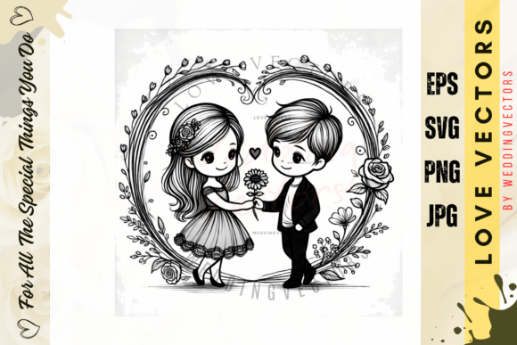 Wedding Couple & Love Vectors: Designing with C4189